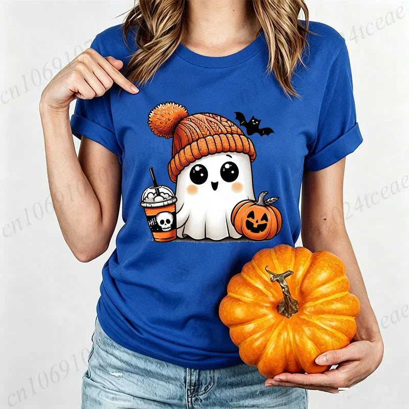 Cute-Ghost-Pumpkin Spice Fall T-Shirt