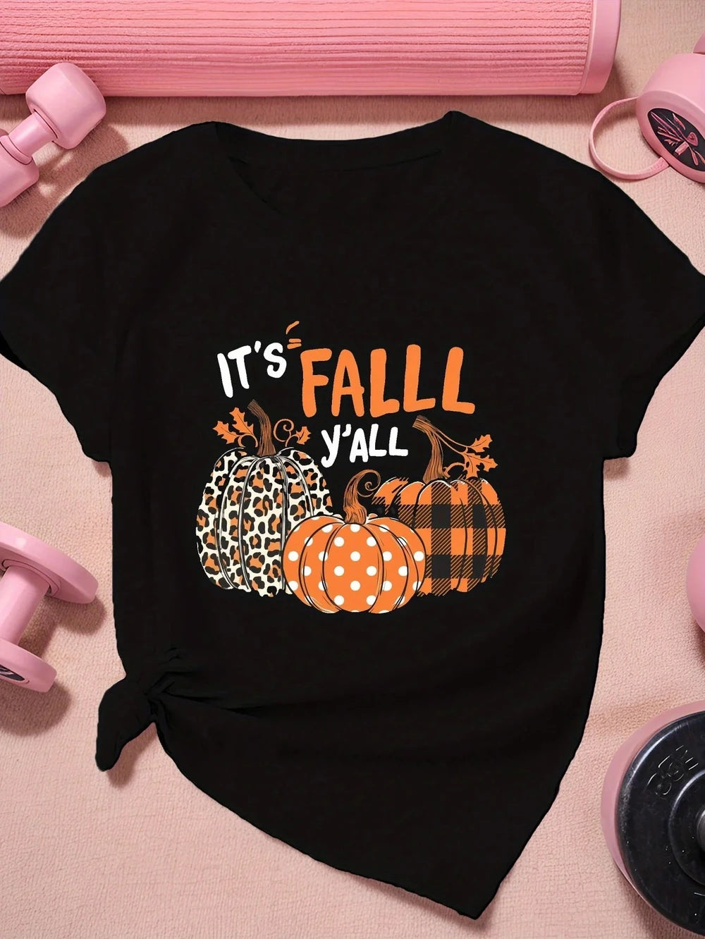 It's Fall Ya'll Pumpkin Pattern T-Shirt