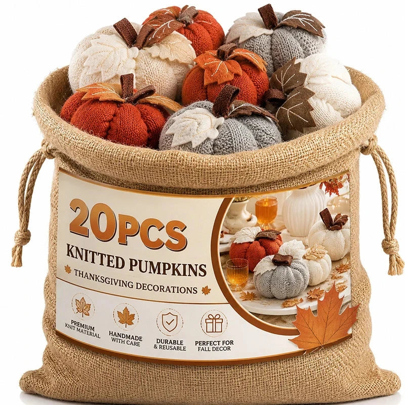 Knitted Pumpkin Decor