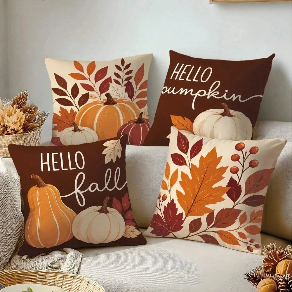 1pc Fall Double Sided Throw Pillow Cover
