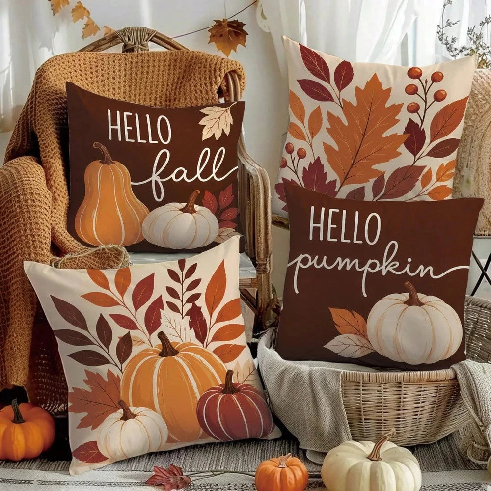 1pc Fall Double Sided Throw Pillow Cover