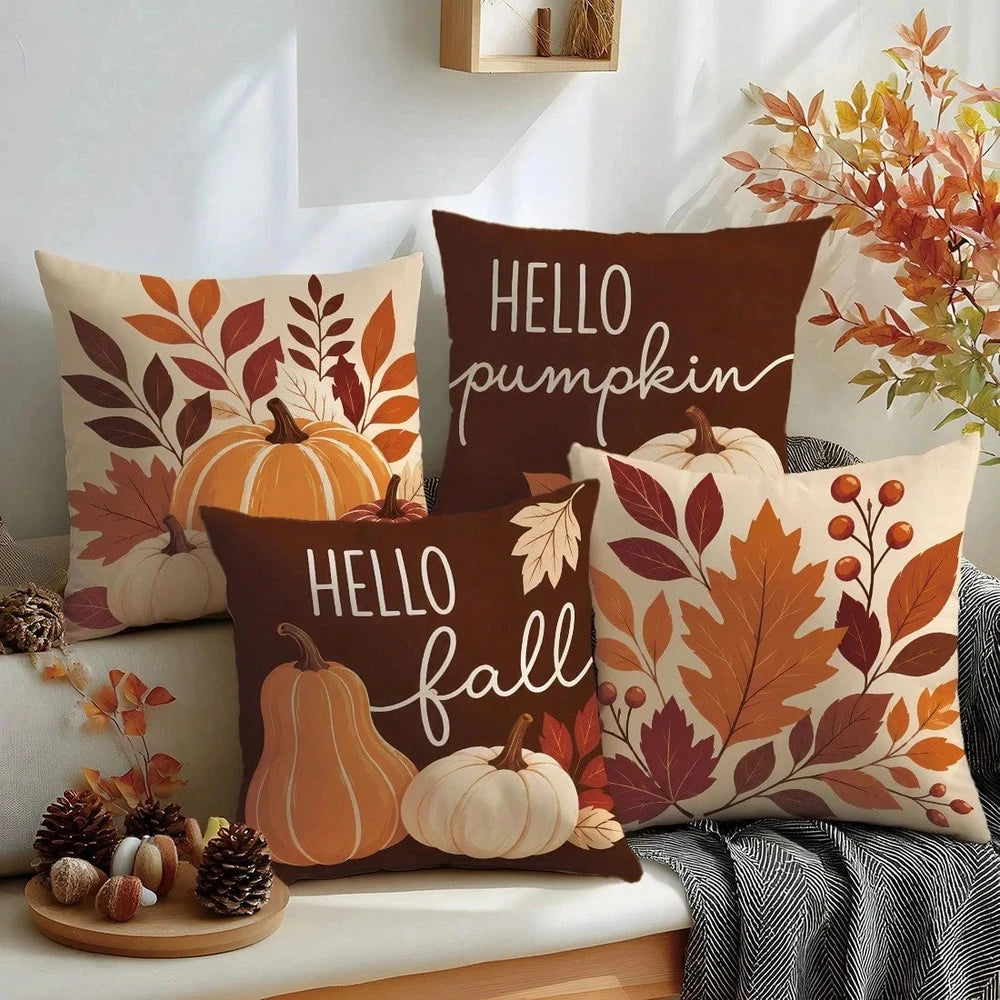 1pc Fall Double Sided Throw Pillow Cover