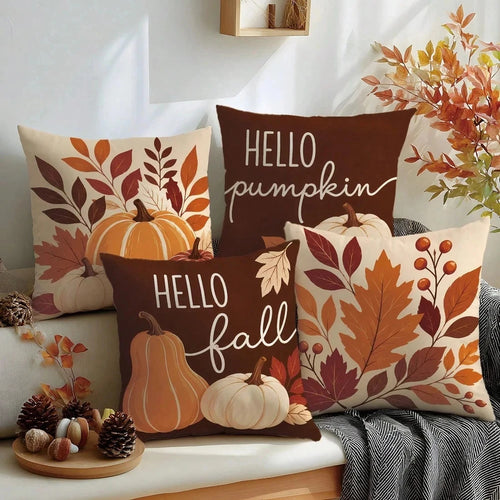 1pc Fall Double Sided Throw Pillow Cover