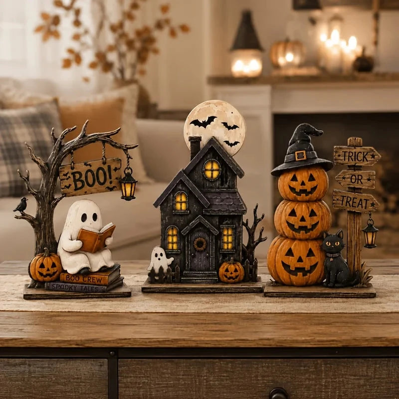 Vintage Halloween Wooden Indoor Decorations