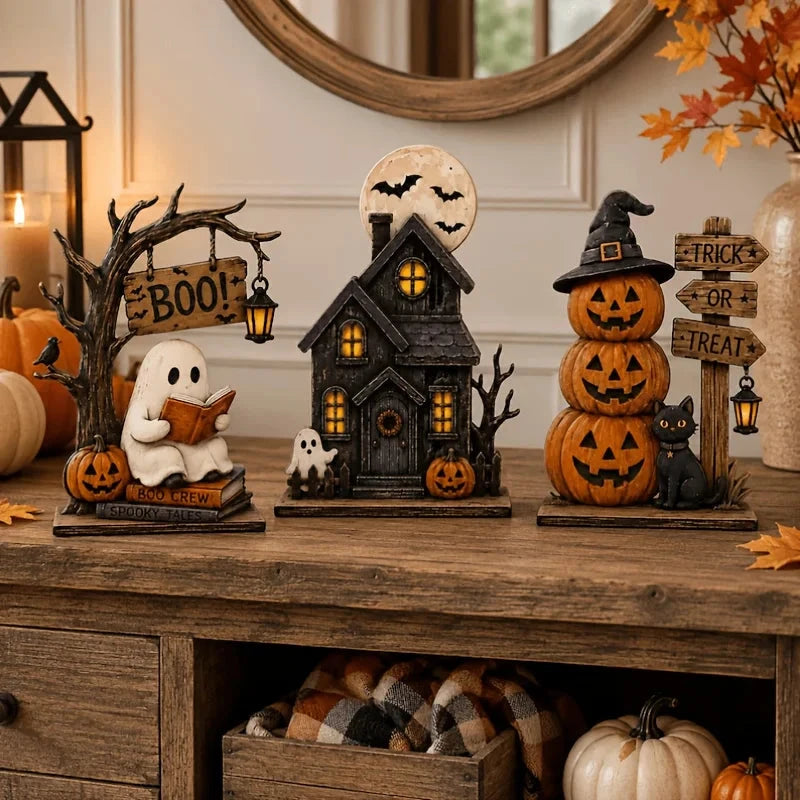Vintage Halloween Wooden Indoor Decorations
