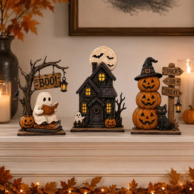 Vintage Halloween Wooden Indoor Decorations
