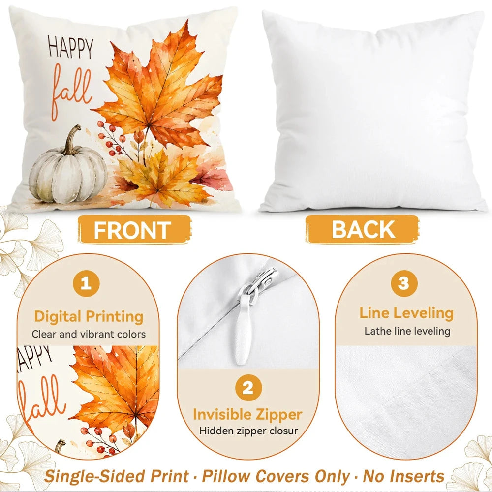 1 Pcs Autumn Design Single Sided Printed Cushion Cover