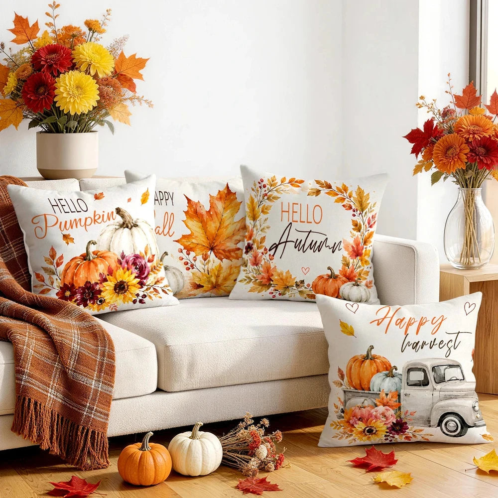 1 Pcs Autumn Design Single Sided Printed Cushion Cover