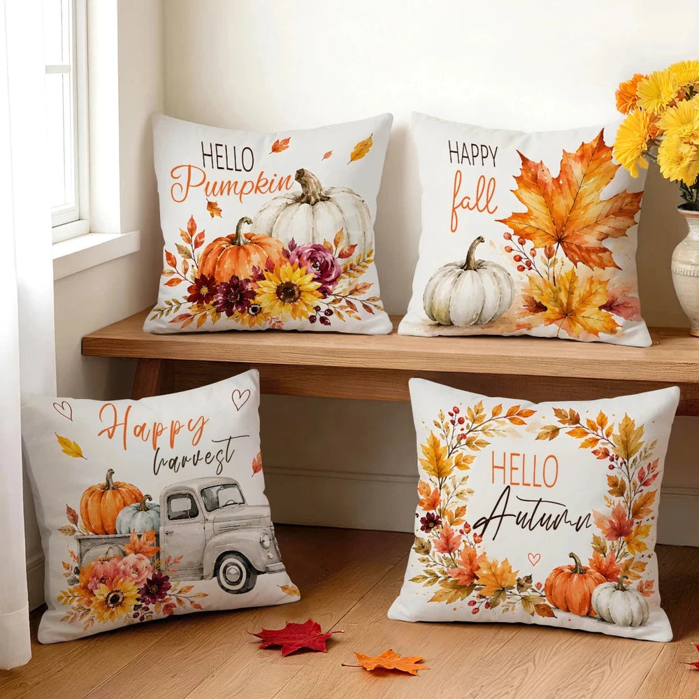 1 Pcs Autumn Design Single Sided Printed Cushion Cover