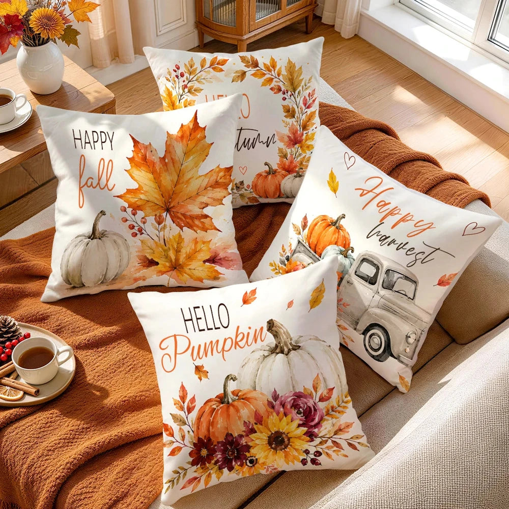 1 Pcs Autumn Design Single Sided Printed Cushion Cover