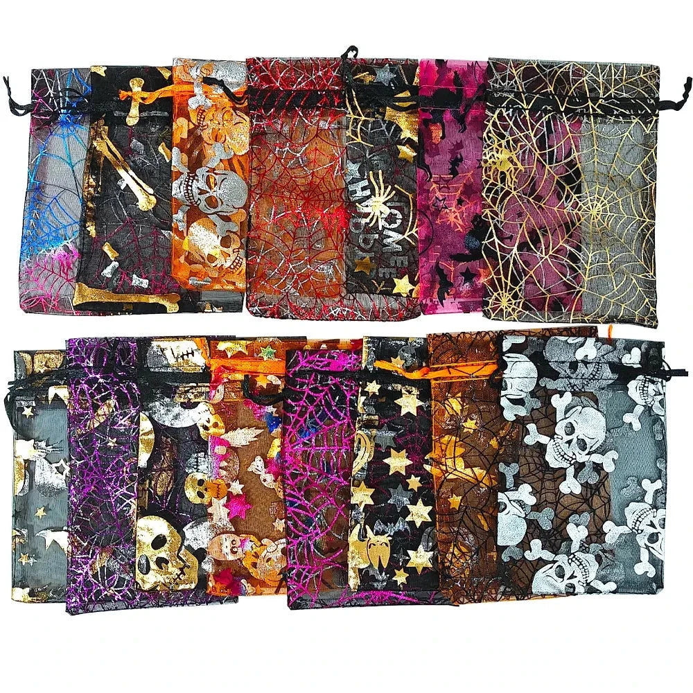 25/50/100pcs Colorful Halloween Drawstring Bags