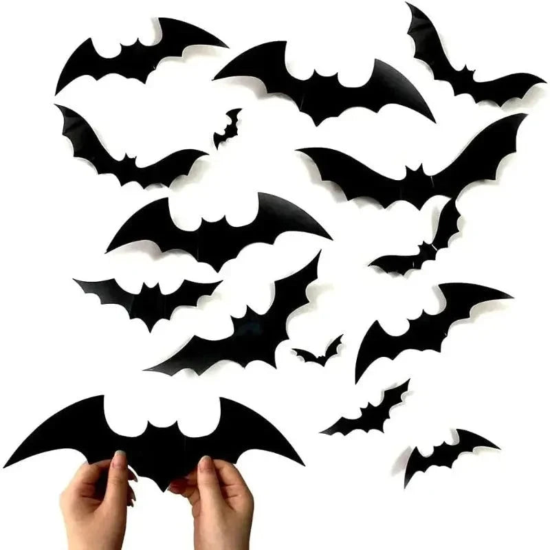3D Bat Decor Halloween Purple Light/No Light Wall Sticker