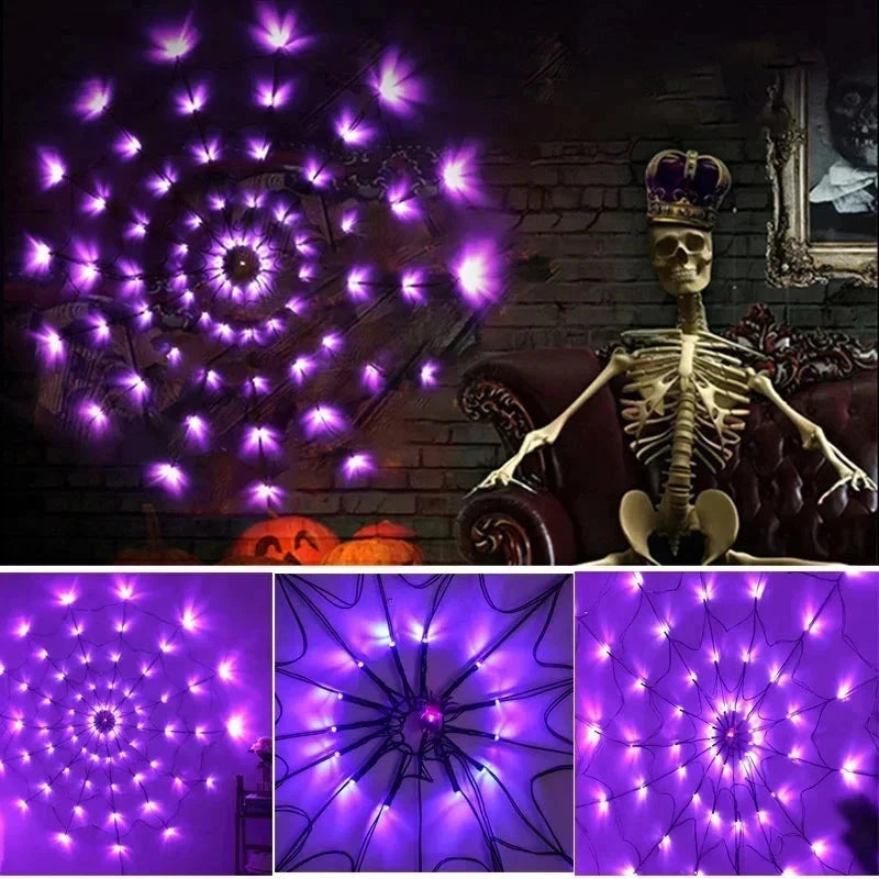 Halloween LED String Light Spider Web Ghost