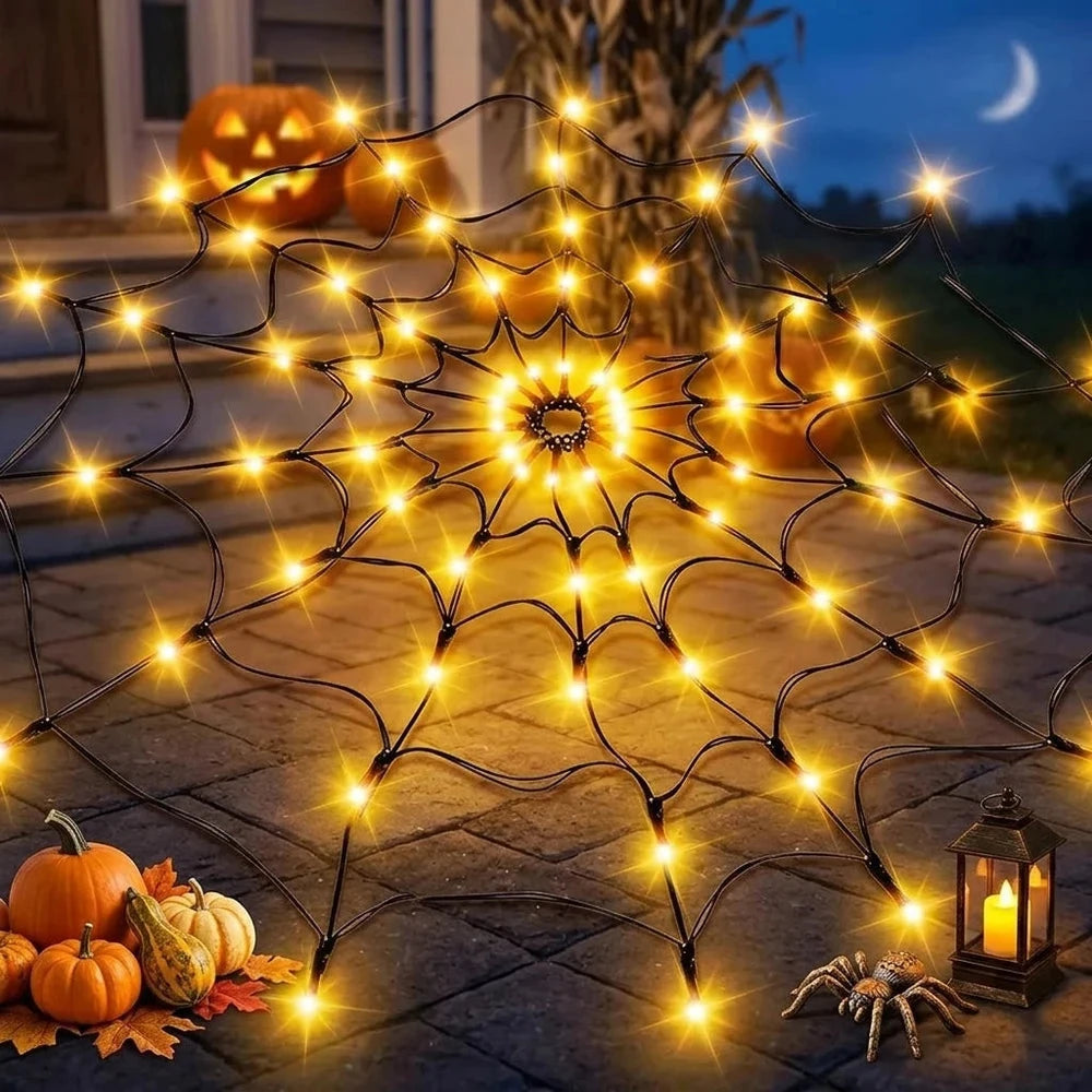 Halloween LED String Light Spider Web Ghost