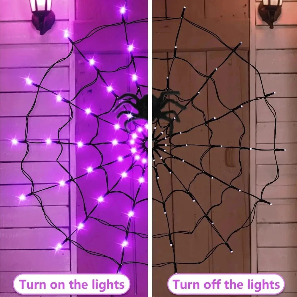 Halloween LED String Light Spider Web Ghost