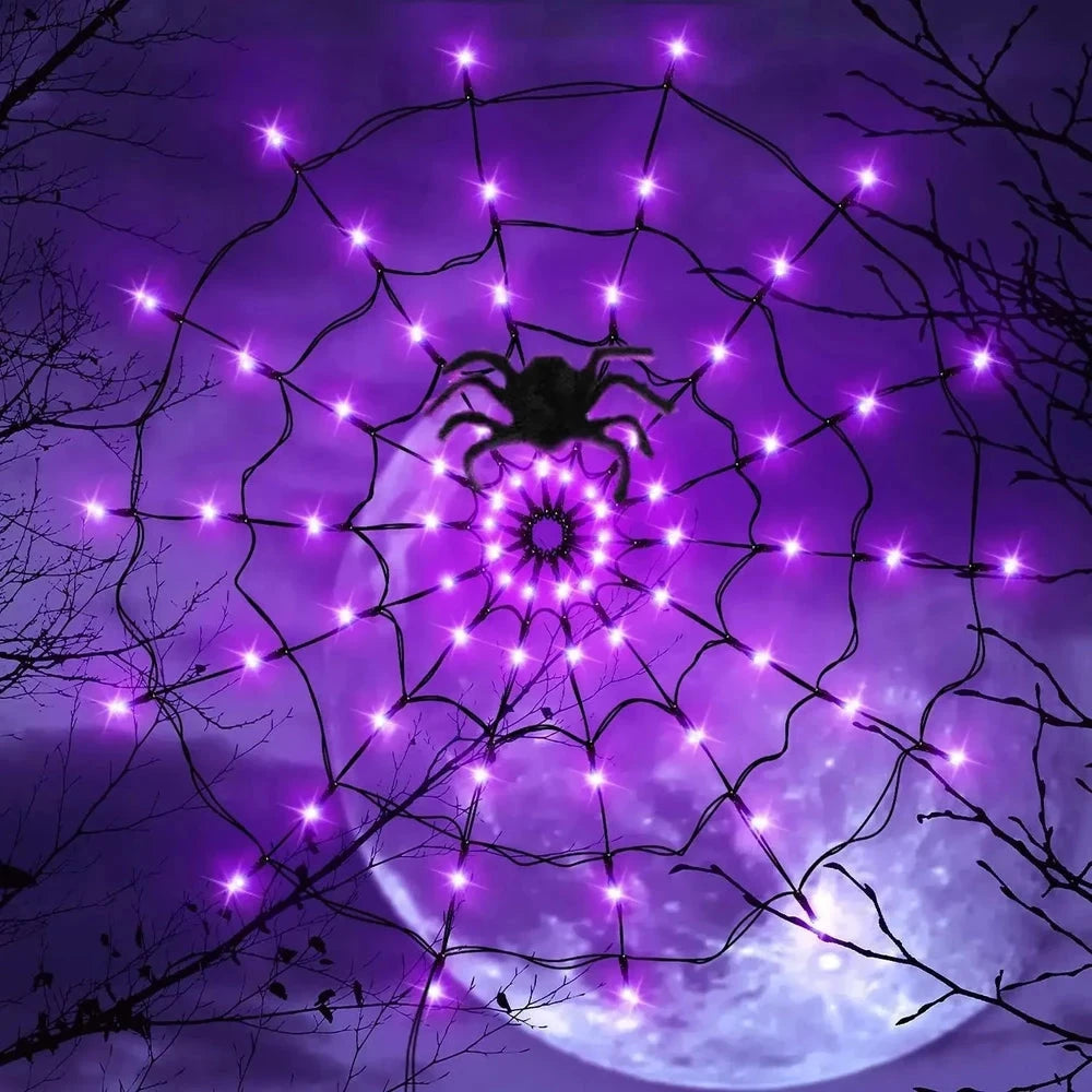 Halloween LED String Light Spider Web Ghost