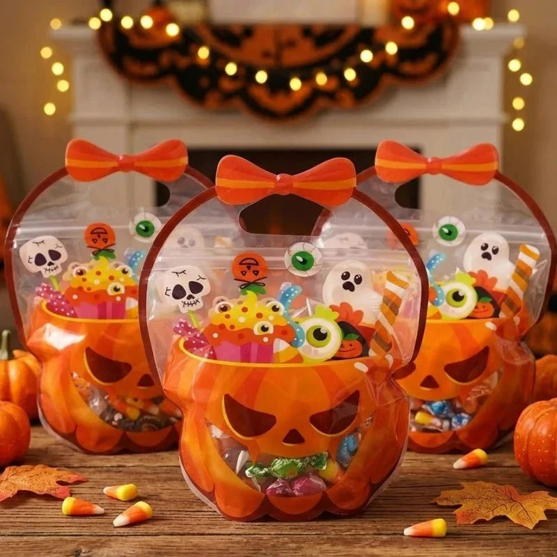 30/5PCS Halloween Pumpkin Witch Cauldron Self Sealing Bag