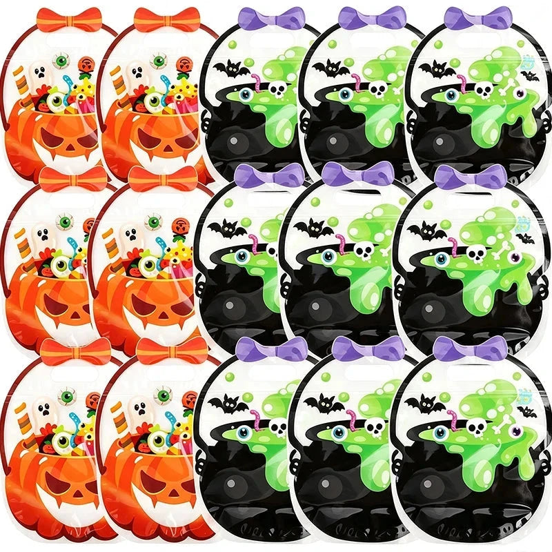30/5PCS Halloween Pumpkin Witch Cauldron Self Sealing Bag