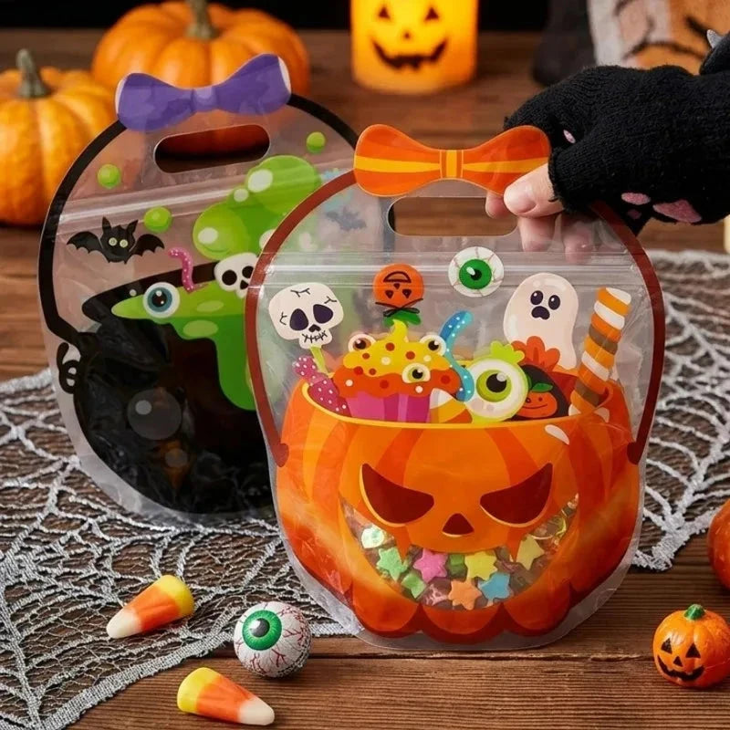 30/5PCS Halloween Pumpkin Witch Cauldron Self Sealing Bag