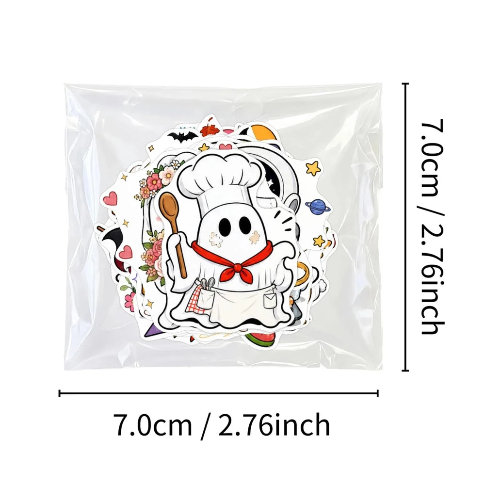 50pcs Cute Halloween Ghost Stickers