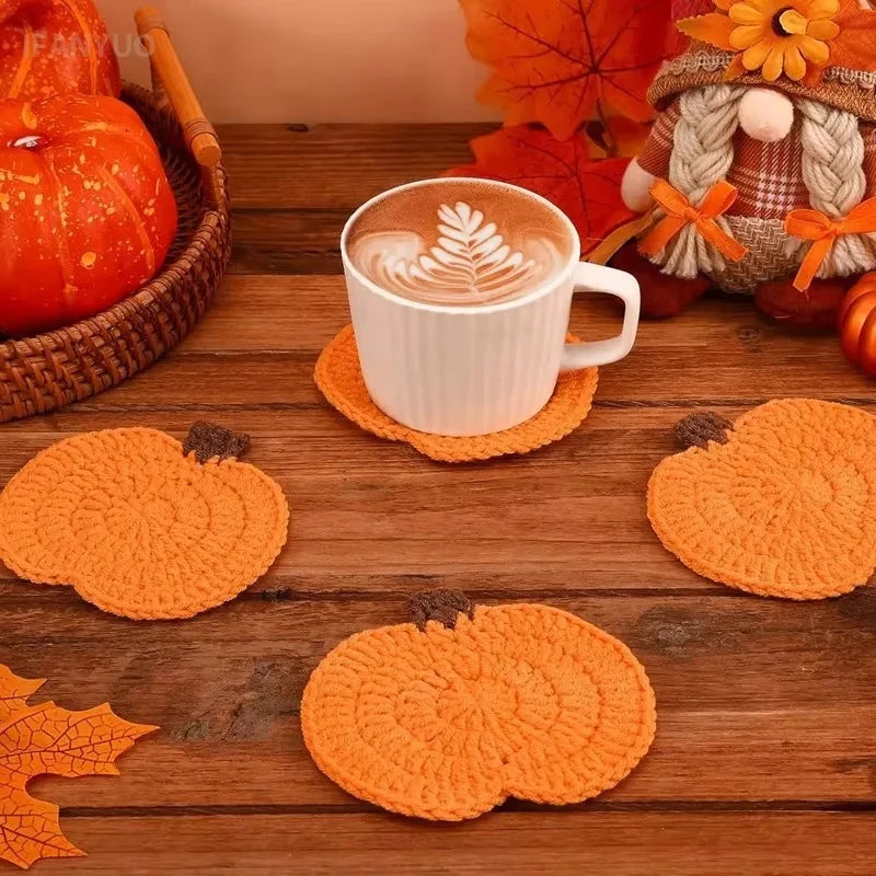 Crochet Pumpkin Coasters