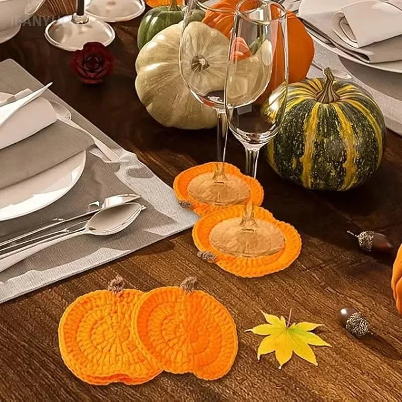 Crochet Pumpkin Coasters
