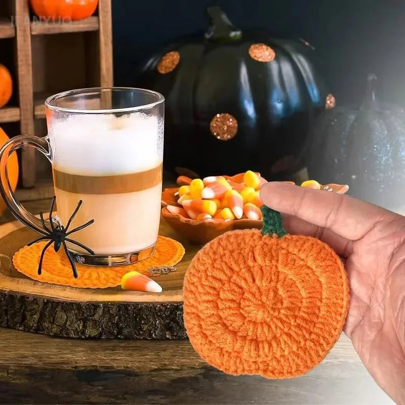 Crochet Pumpkin Coasters