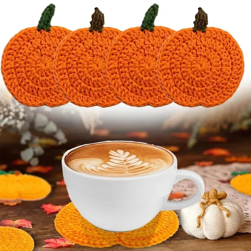 Crochet Pumpkin Coasters