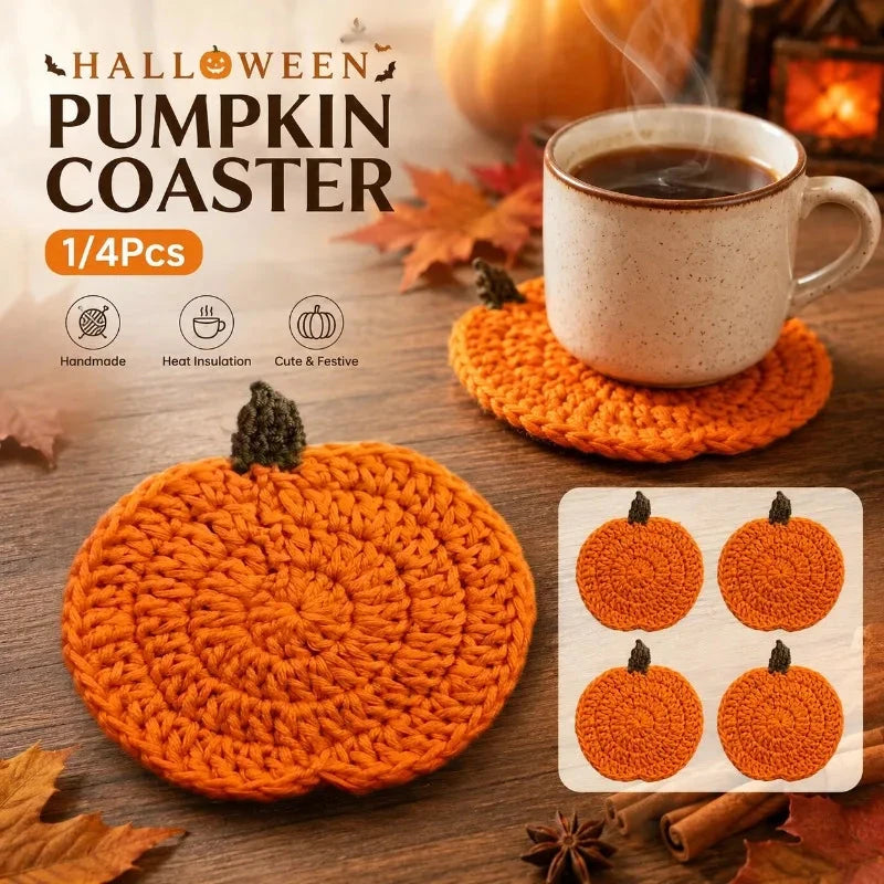 Crochet Pumpkin Coasters