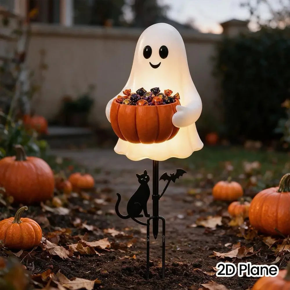 Ghost Candy Holder Garden LED Light Decor