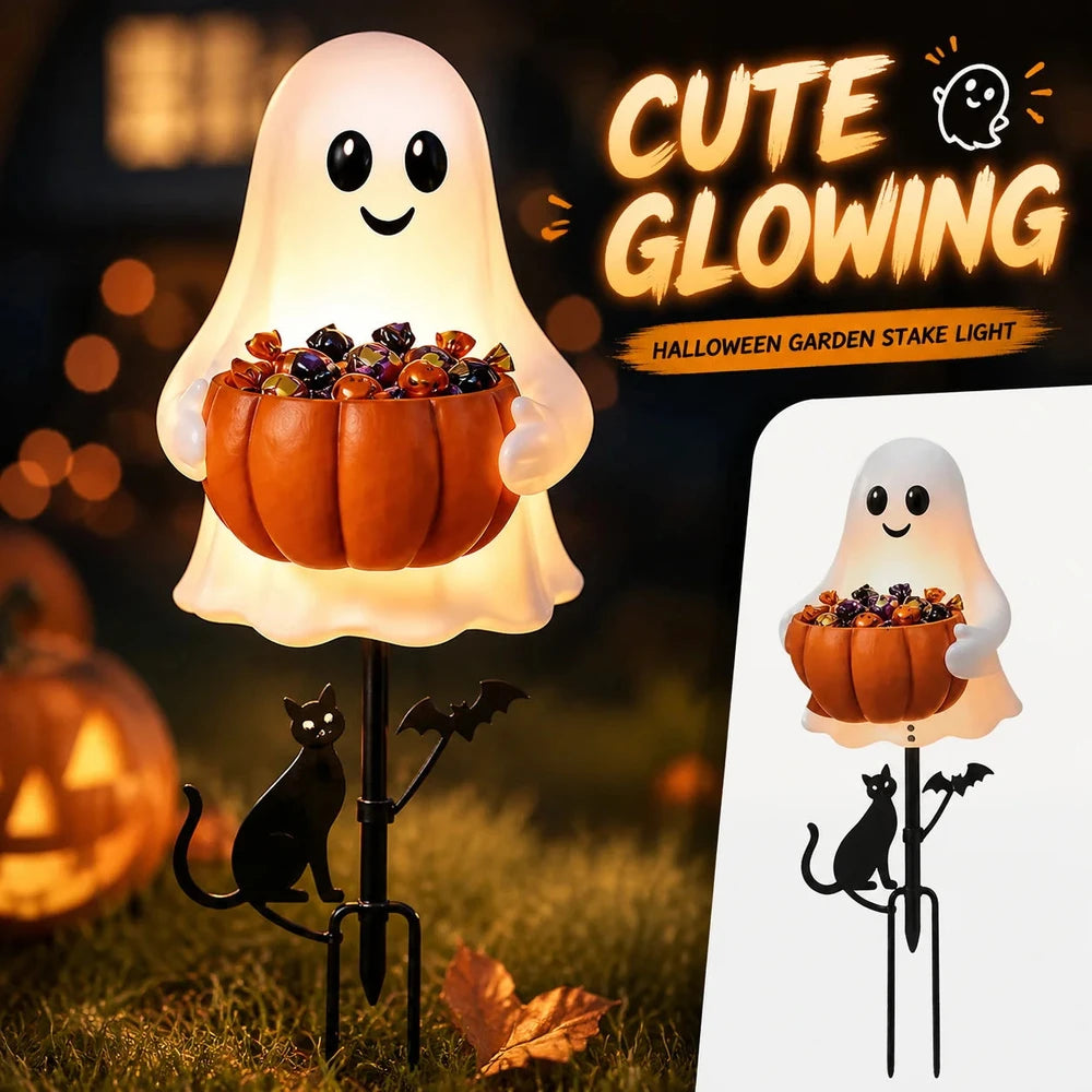 Ghost Candy Holder Garden LED Light Decor