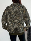 Quarter-Zip Printed Sweatshirt with Ribbed Cuffs