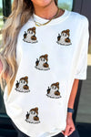 Halloween Sequin Ghost-Casual T-Shirt Plus Size