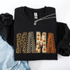 Mama Patchwork Leopard Print Checkered Pumpkin Pattern Sweatshirt