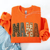 Mama Patchwork Leopard Print Checkered Pumpkin Pattern Sweatshirt
