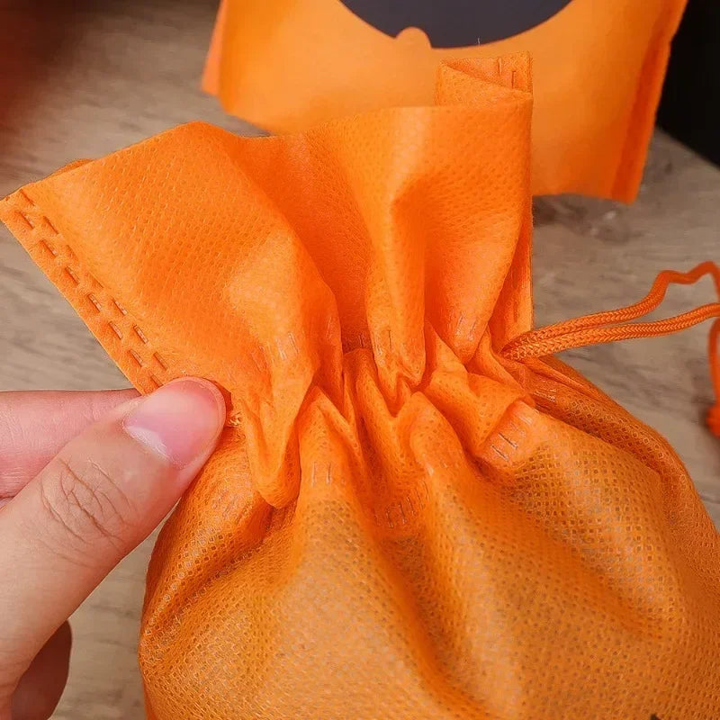30/1PCS Halloween Pumpkin Candy Bag Non-woven Fabric Drawstring Storage Bags Biscuit Gift Storage Pouch Party Supplies Kid Favor