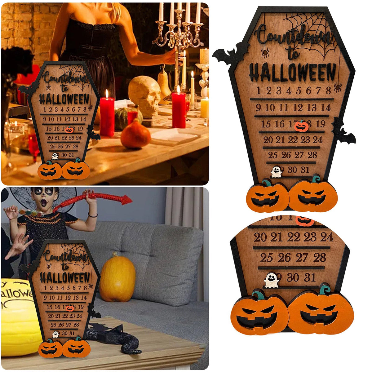 Wooden Count Down to Halloween